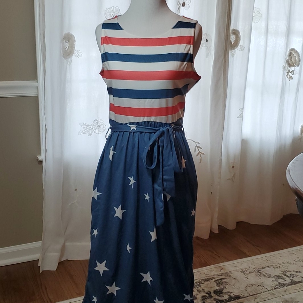 Stripes and Stars Maxi Dress